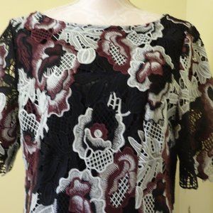 New Black/Purple Lace Overlay Dressy Dress